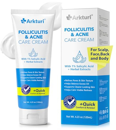 Folliculitis Treatment Cream, Folliculitis Acne Care Cream, Effective Care for Folliculitis Scalp Face and Body 120ml