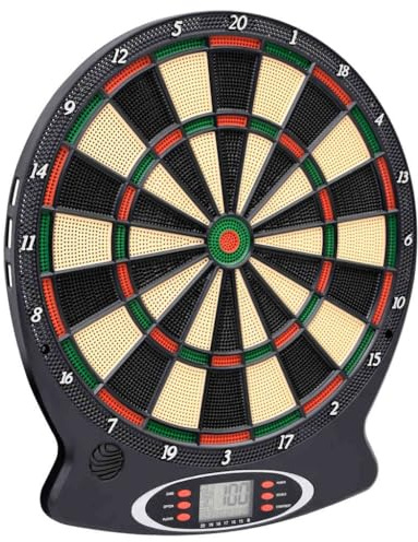 Ziaphsol Diana eléctrica para dardos con pantalla LCD, 18 juegos, 159 opciones, para hasta 8 jugadores, color negro de polipropileno y acero, montaje en pared para juego en casa