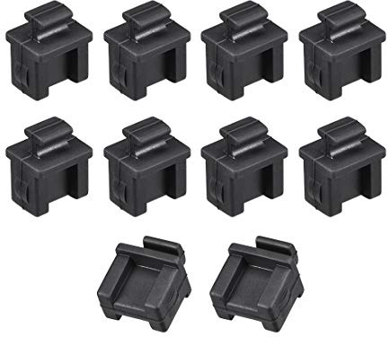 sourcing map 10 Piezas SFP Silicona Protectores Tapa Puerto Cubierta Anti Polvo 14mmx12mmx17mm Negro