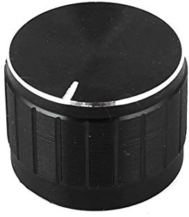 Manopole per potenziometro da 6 mm, 2 pezzi, 17 x 16 mm, in metallo zigrinato, con inserto per codificatore di diametro