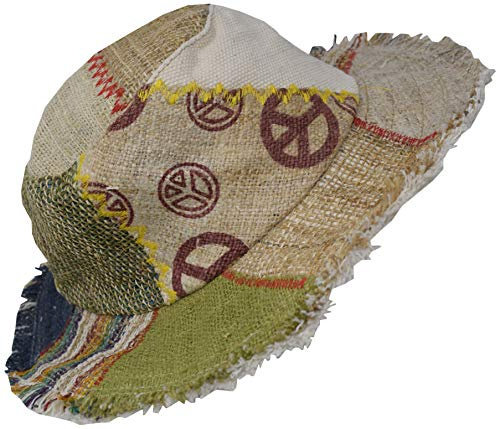 Gheri Mens 100% Hemp Natural Straw Summer Hat Beach Boater Panama Wide Brim Summer Holiday I