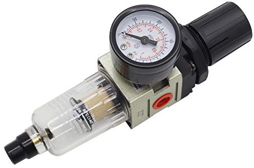 Reboot Druckluft-Wartungseinheit 1/4 mit Wasserabscheider,Schnellkupplungen Regulator Filter Gas Prozessor Water Separator, Compressed Air Pressure Regulator for Compressor