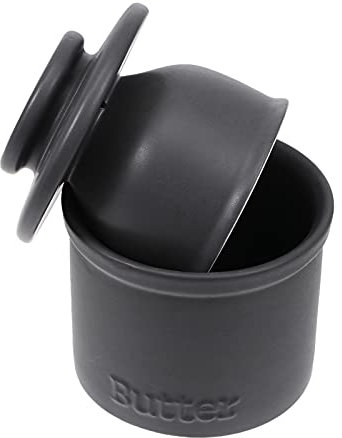 Cabilock 1stk Butterdose Butter Keeper Schwarzes Geschirr Süßigkeitenkanister Behälter Für Kühlschrank Topf Butter Platte Mit Deckel Käsehalter Butter Glocke Crock Keramik Siegel Porzellan