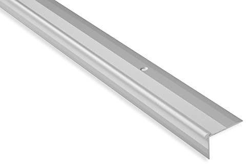 Treppenkantenprofil Treppenabschluss 1,8m Alu Winkelprofile mit Einfasshöhe 3 mm für Bodenbeläge (C28, 38x25 mm) Abschlussprofil Schraubmontage Treppenleiste