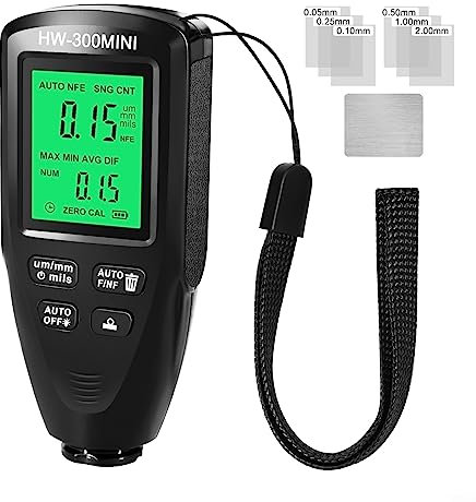 Paint Thick-ness Gauge, Car Coating Thick-ness Gauge Meter Digital Painting Tester Measure Meters, Measuring Range 0-2000um(Black)