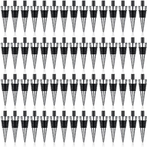 Honeydak 60 Pieces Stainless Steel Wine Bottle Stoppers with Silicone Seal
