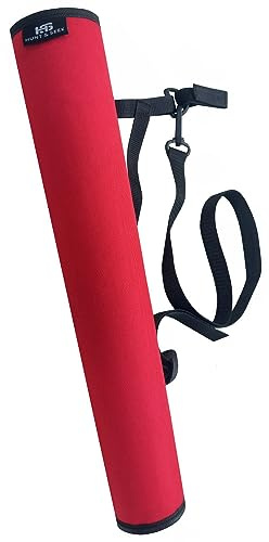 Hunt & Seek Archery Back and Side Quiver Shoulder Hanged Quiver Compound Bow Quiver Compact Hip Arrows Bag Archery Arrow Quiver Bow Hunting Quiver Lightweight Fabric Quiver Target Holder (Red)