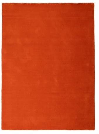 carpetfine handgefertigter Wollteppich Gabbeh Lola Orange 120x170 cm Weich, Hochwertig, Zeitlos | Reine Schurwolle für Gemütlichkeit & Eleganz im Wohn- und Schlafzimmer