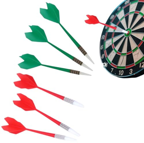 6Pcs Soft Tip Darts, Safety Soft Tip Darts Set, Plastic Gentle Hint Darts for Soft Dartboards Great Indoor Office Home Games for Kids and Adults (Red+Blue)