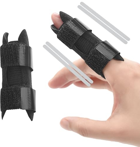 Vallavin 2PCS Finger Splint for Trigger Finger, Arthritis & Fracture Relief – Adjustable Aluminum Finger Brace for Thumb, Index, Middle, Ring & Pinky Support for Men & Women (L)