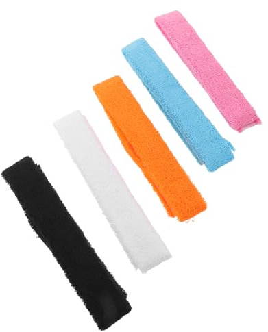 TOYANDONA Lot de 5 Grips Antidérapants en Tissu Éponge Absorbant pour Raquettes de Badminton, Tennis et Squash, Couleurs Variées, Poignée Confortable et Résistante la Transpiration