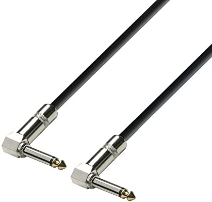 Adam Hall 3 Star Series 0.6m 6.3mm Angled Jack Mono to 6.3mm Angled Jack Mono Instrument Cable