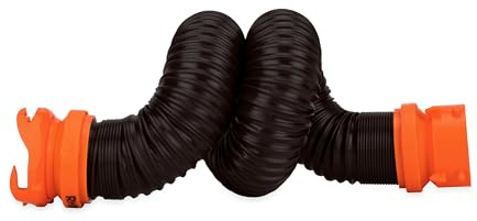 Camco RhinoFLEX RV 5ft Sewer Hose Extension Kit with Swivel Fitting - 39765, Black
