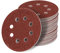 50 Stück 125 mm Exzenter Schleifscheiben P40 Körnung, 8 Loch, red Film, Haft Klett Schleifpapier
