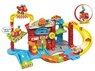 VTech - Tut Tut Bolides, Maxi Caserne de Pompiers avec Camion Louis SOS Incendie, Circuit Voitures Enfant, 4 Zones Magiques, Cadeau Fille et Garçon de 1 an à 5 Ans - Contenu en Français