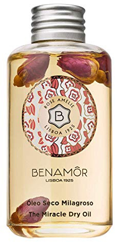 Benamôr - Rose Amélie Miracle Dry Oil für Gesicht, Haare und Körper mit Arganöl und Mandelöl - Hautpflege Öl mit Echten Rosen, 99% Natürlich - 100 ml Flasche