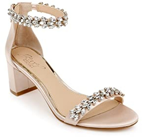 Jewel Badgley Mischka Damen Bronwen Sandale mit Absatz, Champagner, 39 EU