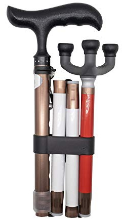 Aluminio Bastón Plegable para Mayores, Ajusta a Diferentes Alturas, 4 Secciones, 84cm-96cm, Bastón de 3 Patas 4ZG-02BREO