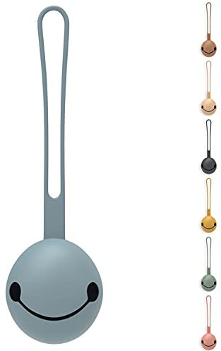 OLGS Silikon Schnullerbox für Babys | Schnullerhalter Aufbewahrung Case zur Schnulleraufbewahrung BPA-frei | Schnullerband für Unterwegs an der Wickeltasche Ether Blau | Schnuller Box für Kleinkinder