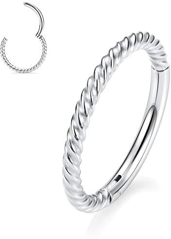 AROWRO 16G Conch Piercing Jewelry 12mm Conch Hoop Earring Surgical Steel Conch Earrings Silver Conch Hoop Septum Jewelry Cartilage Earring Hoop Earlobe Piercing Earrings