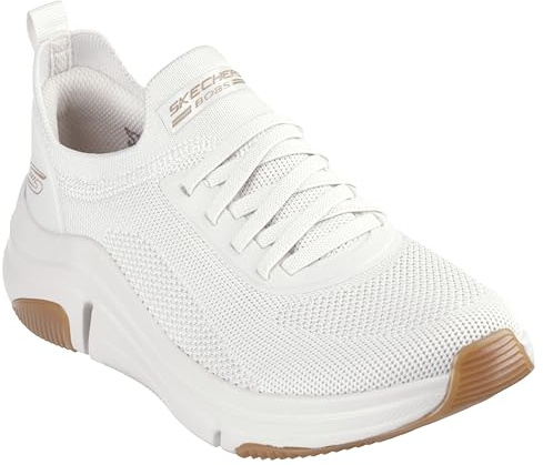 Skechers Women's Bobs Sparrow Flex Instant Clout Slip-On Sneakers, Off White Knit, 6 UK