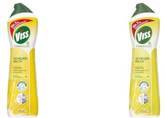 Viss Scheuermilch Citrus effektives Reinigungsmittel 100% kraftvoll gegen Fett und Schmutz mit 100% natürlichen Reinigungspartikeln 500 ml (Packung mit 2)