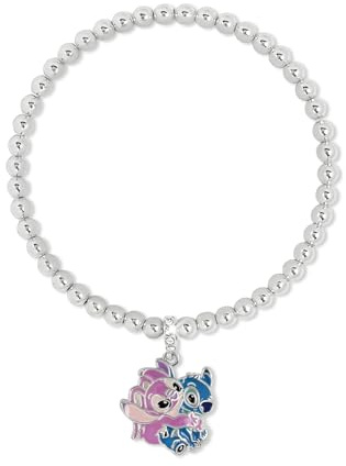 Pulsera con colgante de Stitch y ángel de Disney, ajustable