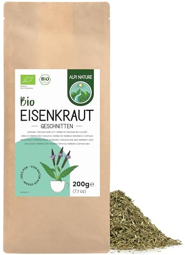 Alpi Nature Verbena Infusión Orgánica 200g, Hierba de Verbena Secada y Cortada, Té Suelto