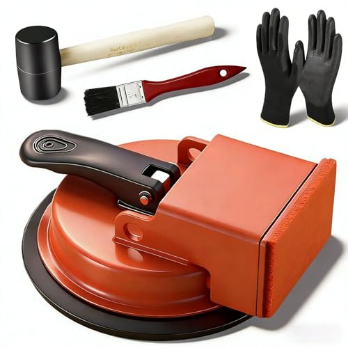 Herramienta para corregir huecos en suelos | Novedad 2026: Reparador de juntas para suelos laminados | Ventosa de alta resistencia para reparar suelos de vinilo y madera (Orange)