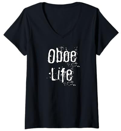 Femme Vie du hautbois T-Shirt avec Col en V