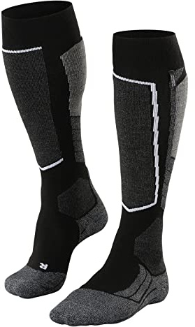 FALKE Herren Skisocken SK2 Intermediate Cashmere M Kh Kaschmir Funktionsmaterial warm dick 1 Paar, Schwarz Black-Mix 3010, 42-43