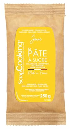 SCRAP COOKING Sachet Pâte à Sucre Jaune 250 g - Pour Pâtisseries, Gâteaux - 7223