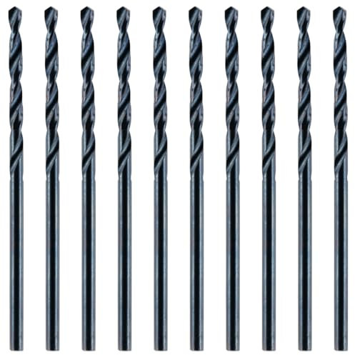 Box Of 10 x 1.5mm HSS Jobber Drill Bits - Black Roll Forged HSS-R for Carbon + Alloy Steel, Plastics & Wood. DIN338 (1.5mm x 40mm)