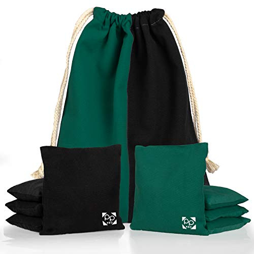 Play Platoon Pro Cornhole Bags Set of 8, Dual Sided, Hunter Green & Black