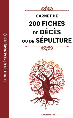 Outils généalogiques - Carnet de 200 fiches de décès ou de sépulture
