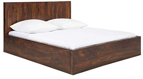 Woodkings® Holzbett 180x200 Palison Doppelbett Palisander-Holz braun rustikal Schlafzimmer Massivholz Design Ehebett Balkenbett Naturmöbel Echtholzmöbel