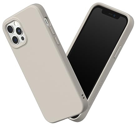 RhinoShield Case kompatibel mit [iPhone 12/12 Pro] | SolidSuit - Stoßdämpfende & schlanke Schutzhülle mit Premium Finish - 3.5 Meter Fallschutz - Sandbeige