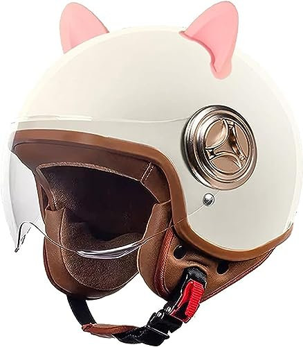 GZEZHA Kinder Motorradhelm Roller Helm Jethelm Mit Sonnenblende, Mädchen Rollerhelm Junge Mofa Helm, 54-61Cm, Für 5 Jahre - 12 Jahre Kid G,54-61cm