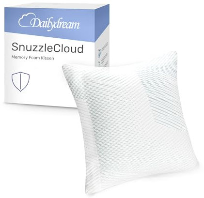 Dailydream SnuzzleCloud Memory Foam Kissen, ergonomisches Nackenstützkissen, 40x40x16 cm, Weiß
