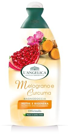 L'Angelica Officinalis Duschgel mit Granatapfel und Kurkuma, pflegendes und regenerierendes Duschgel, ohne Parabene oder Silikon, 12 Packungen à 500 ml