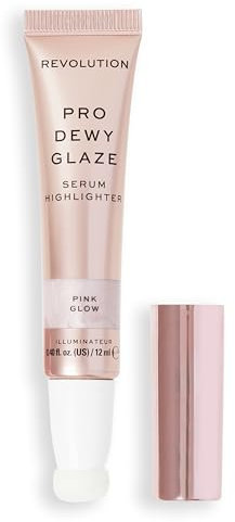 Revolution Pro, Strahlender Glanz Serum-Highlighter, Leicht & Mischbar, Illuminierende Formel, Pinker Glanz, 12ml