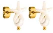 Purelei Sea Breeze Ohrringe, Damen Ohrringe mit Seesterndesign aus Edelstahl, Wasserfeste Ohrstecker mit schimmernden Perlen, Geschenk für Frauen, Gold