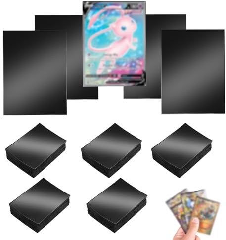 Farerkass 500 stück 66 x 91mm Stück für Yugioh Kartenhüllen, Card Sleeves für Mtg Sleeves, Schwarze Sportkarten Schutzhüllen, für Pokemon Hüllen für Yugioh Lorcana Mtg Tcg Kartenhüllen, Schwarz