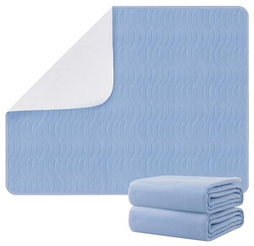 PICK FOR LIFE Incontinence Bed Pads Washable Bed Protector Reusable Bed Wetting Sheets Absorbent Mattress Protector for Kids Adults Elderly (2 Pack, 70x90cm)