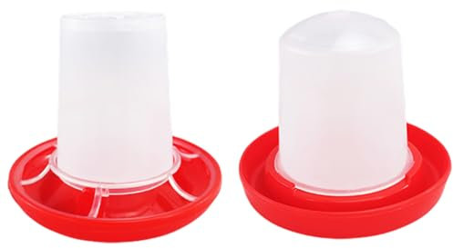 Hühnerfutter und Wasserer Set (2 Stück), abnehmbare Hohle Hühnerwasserfuttermittel, Anti Kratzer Rotationshülsen Hühnerfuttermittel für Babyküken, Ente und Wachtel