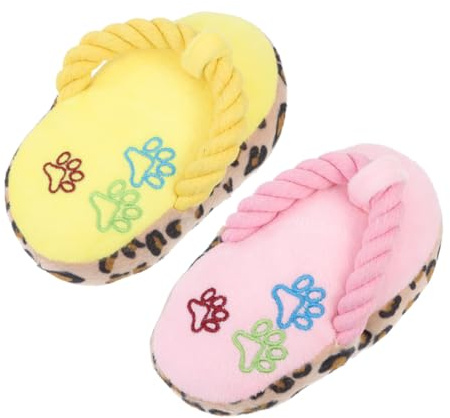 BESPORTBLE 2 pièces Mâcher pour Chien Peluche Douce Lot Dentition Interactif pour Chiots Aide Santé Dentaire Ennui