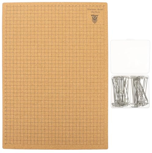 Toyvian 1 Set Tablero de Corcho para Macramé Alfileres en T, para Proyectos de Pulseras y Manualidades