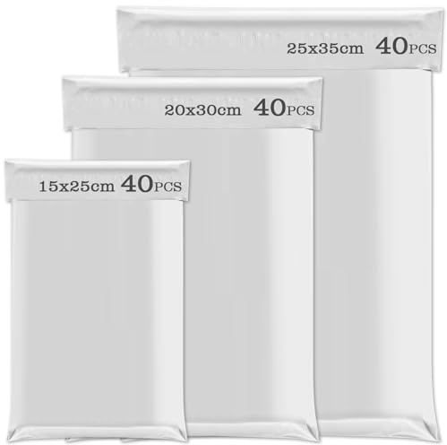 120 Pièces Emballage Colis Vinted, Pochette Expedition Imperméables, Enveloppe Plastique Expedition avec Bande Autocollante, Gris Opaques pour Emballage Marchandises, S/M/L Mélangé, 40/Taille