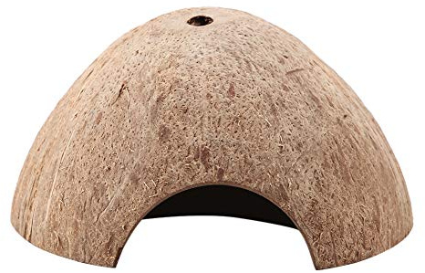 Mavaol Cueva escondite de Reptiles Concha de Coco Natural Tortuga Acuario Ocultar decoración de la casa