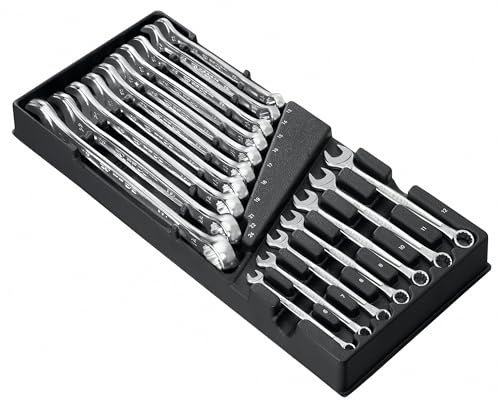 FACOM 17-tlg. Ring-Maulschlüssel Modul MOD.440-1XL (metrisch, Größen: 6-7-8-9-10-11-12-13-14-15-16-17-18-19-22-24 mm, passend für FACOM Werkstattwagen mit XL-Schubfächern)